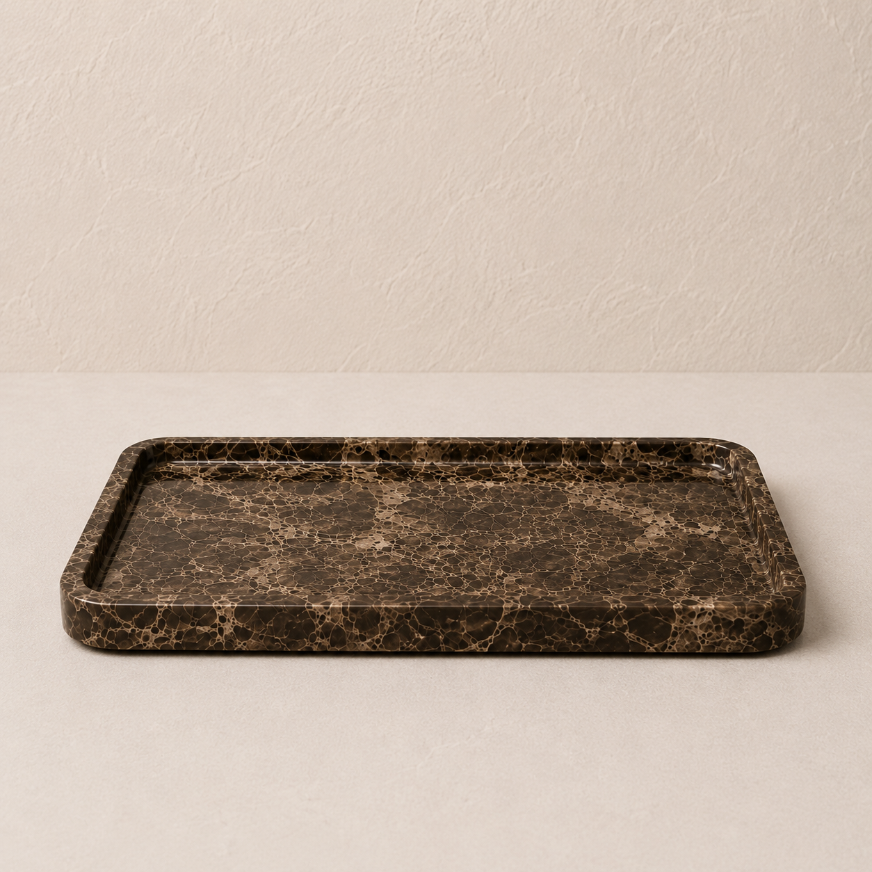 Brown Marble Smooth Large Tray
