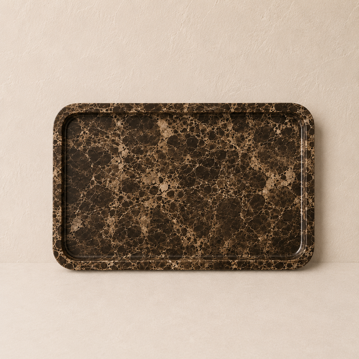 Brown Marble Smooth Large Tray