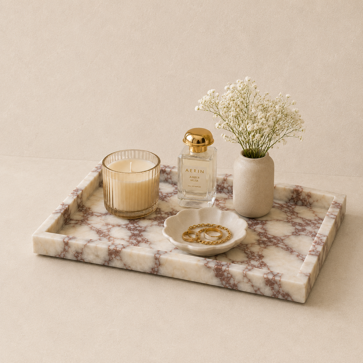 Viola Marble Large Tray