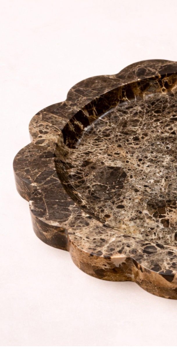 Brown Marble Scallop Tray