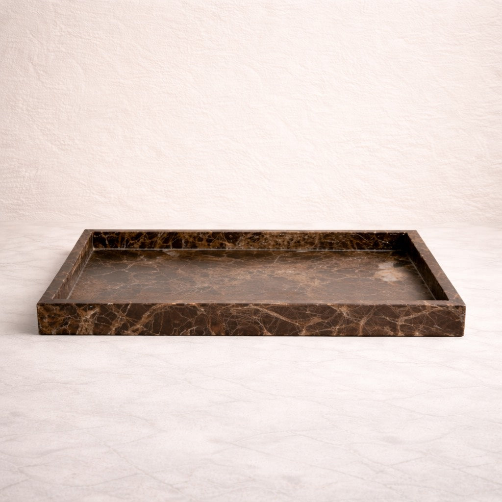 Large Brown Marble Serving Tray