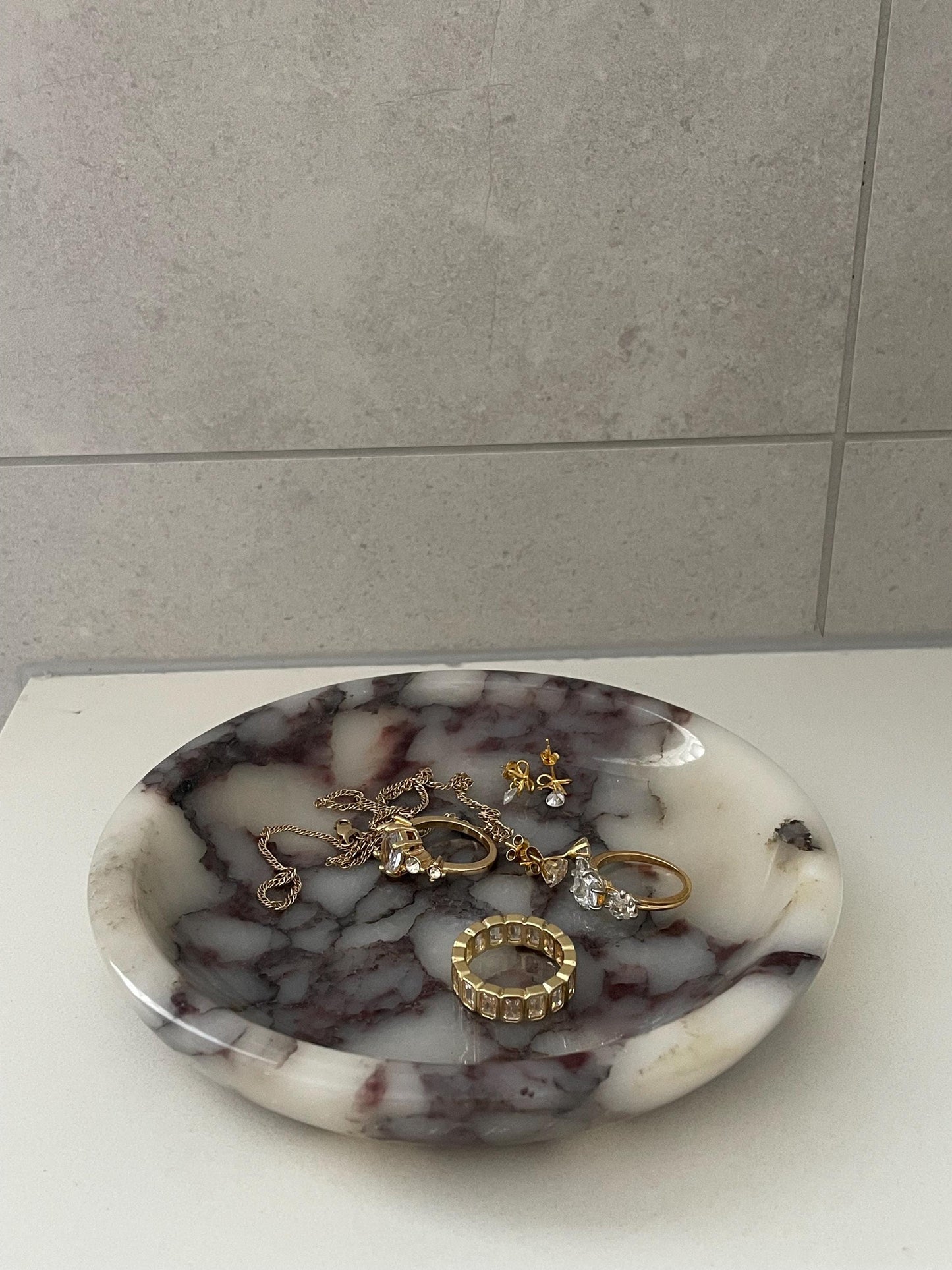 White Marble Catchall Tray