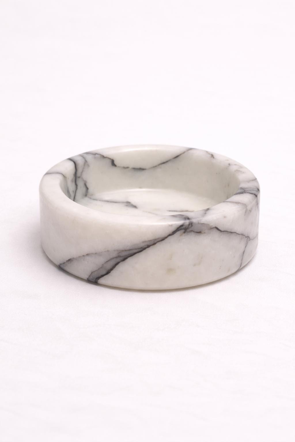White Marble Cat Bowl | Modern Minimalist Pet Feeding Dish